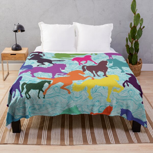 Item preview, Rainbow Horses Turquoise Swirl designed and sold by lyndseyart.