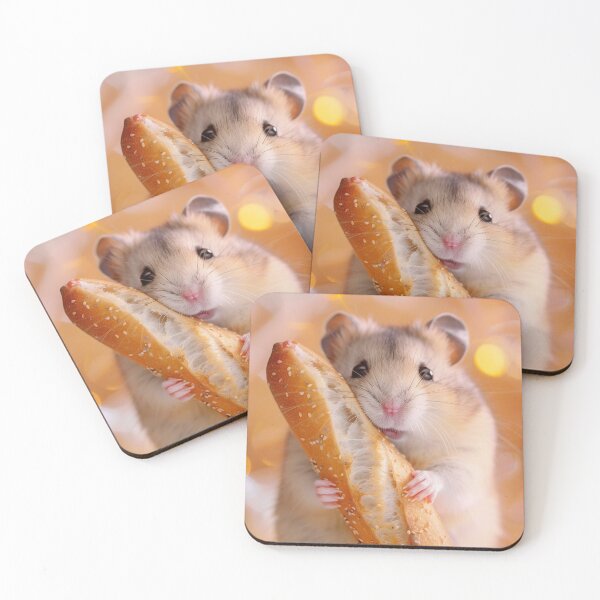 Item preview, Cute Hamster Holding a French Baguette - Bakery Lover designed and sold by cutepid.