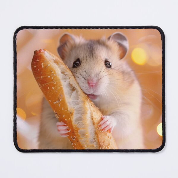 Item preview, Cute Hamster Holding a French Baguette - Bakery Lover designed and sold by cutepid.