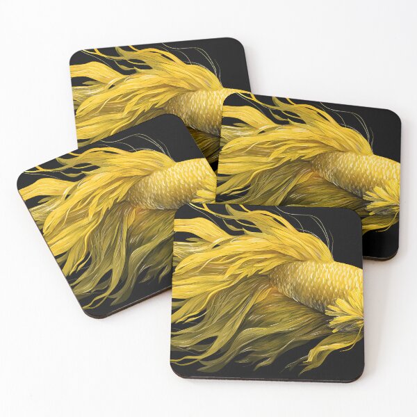 Item preview, Yellow betta illustration designed and sold by ScienceRex.
