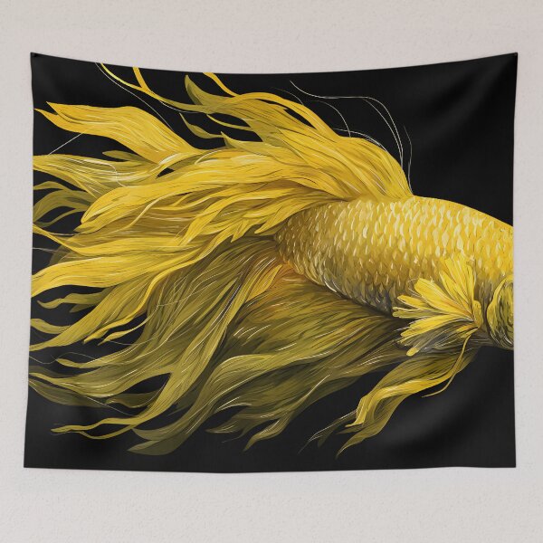 Item preview, Yellow betta illustration designed and sold by ScienceRex.