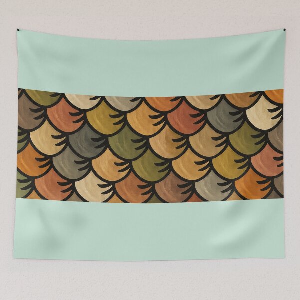 Item preview, Ocean Aqua Scales – Nautical Mermaid Scale Pattern designed and sold by annenambiro.