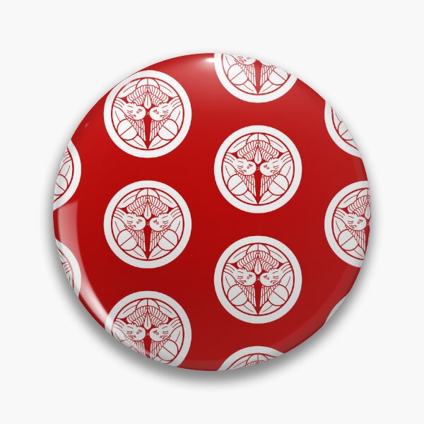 Item preview, Uesugi Kenshin Tobi-Suzume Crest Samurai Mon White Red Tile / Japanese Crest  designed and sold by 戦国まーけっと SENGOKU MARKET.