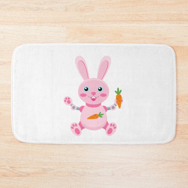 Item preview, Cute Robot Bunny Pink Mechanical Rabbit with Carrot designed and sold by ElenMart.