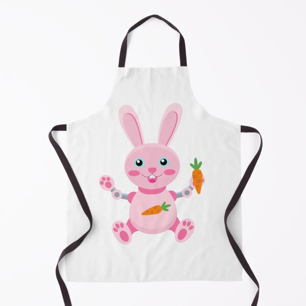 Item preview, Cute Robot Bunny Pink Mechanical Rabbit with Carrot designed and sold by ElenMart.