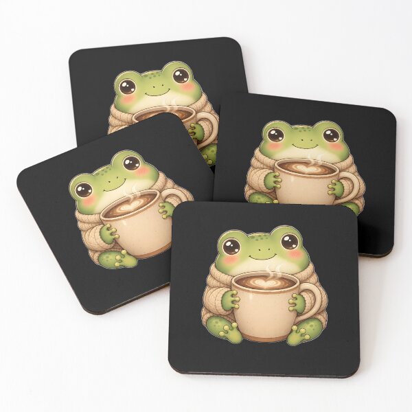 Item preview, Cute Frog Coffee Lover Kawaii Illustration designed and sold by Glitchart66.