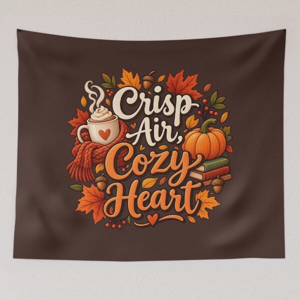Item preview, Crisp Air Cozy Heart – Autumn Pumpkin & Coffee designed and sold by blankTeeShirt.