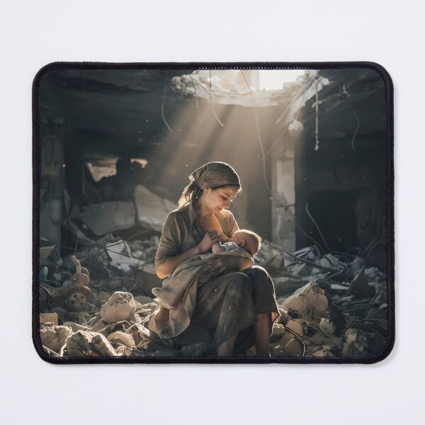 Item preview, Light in the Ruins: Mother's Love and Peace Art Print, Humanist Documentary Photography designed and sold by SOOstudio73.