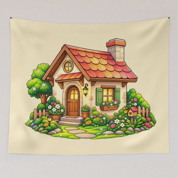Item preview, Cozy Cottage Watercolor Sticker designed and sold by Hari Arts.