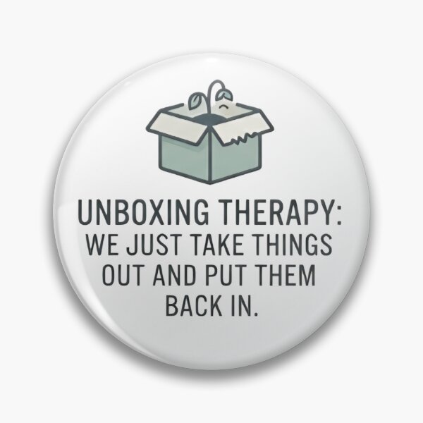 Item preview, Unboxing Therapy Funny Sad Plant Logo Minimalist Design designed and sold by SarcasmAndSpite.