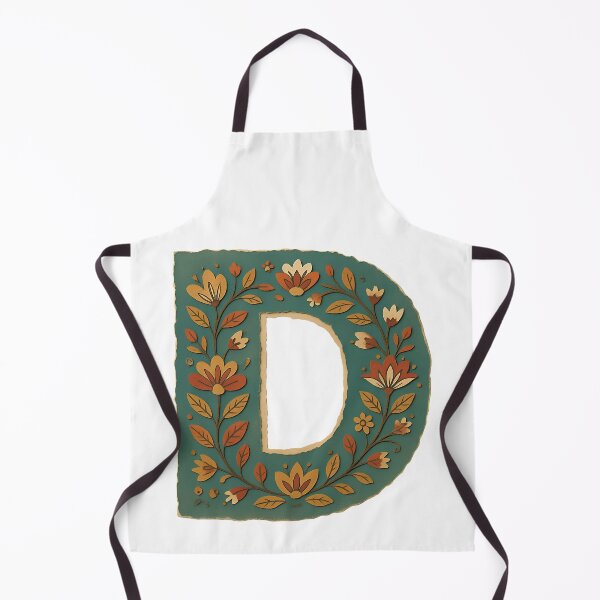 Item preview, Decorative teal Floral Letter D Folk Art Monogram designed and sold by ITCHAWAWAA.
