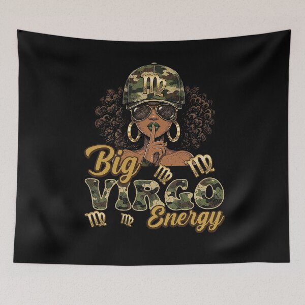 Item preview, Big Virgo Energy Camouflage Black Woman Cap Zodiac Girl designed and sold by ZephyrCove.