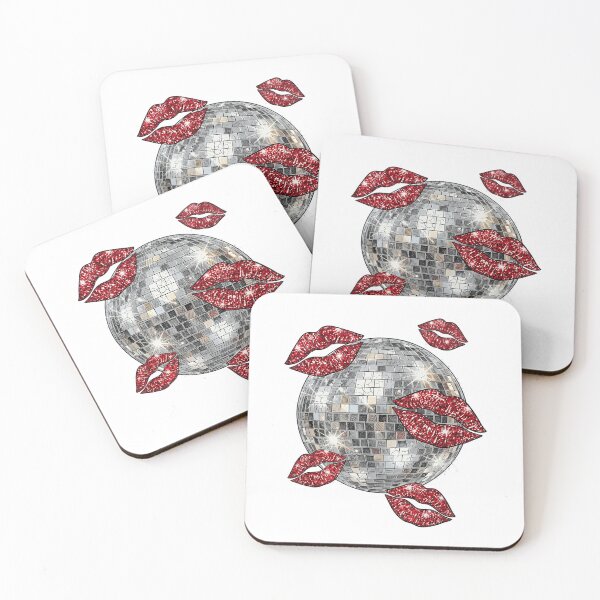 Item preview, Glitter Red Lips Disco Ball Vintage 70s Party Glam designed and sold by ZephyrCove.