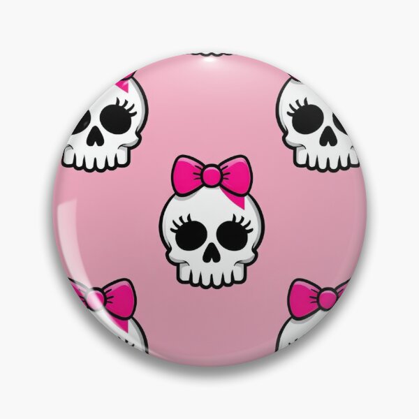 Item preview, Cute Pink Skull Bow Kawaii Gothic Coquette designed and sold by FestivityFinds.