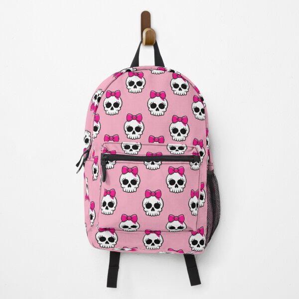 Item preview, Cute Pink Skull Bow Kawaii Gothic Coquette designed and sold by FestivityFinds.