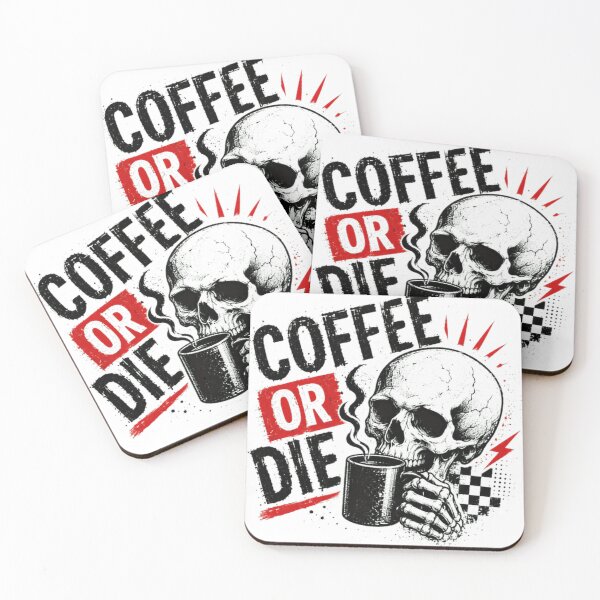 Item preview, Coffee Or Die Coffee Lover Skull Caffeine Drinker designed and sold by SkeletonsDanger.