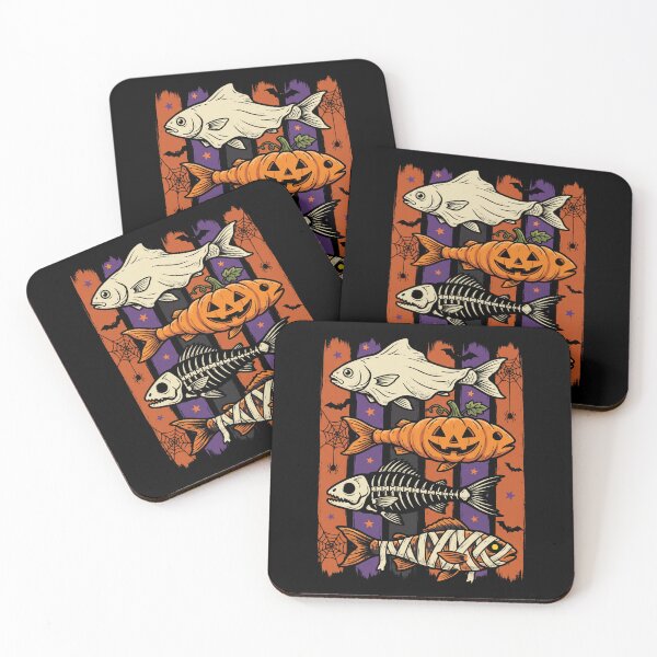 Item preview, Halloween Fishing Ghost Pumpkin Skeleton Fish Art Spooky designed and sold by hemagamo.