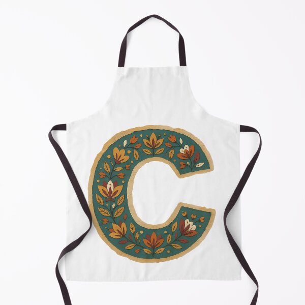 Item preview, Teal Mustard Terracotta Floral Monogram Letter C designed and sold by ITCHAWAWAA.