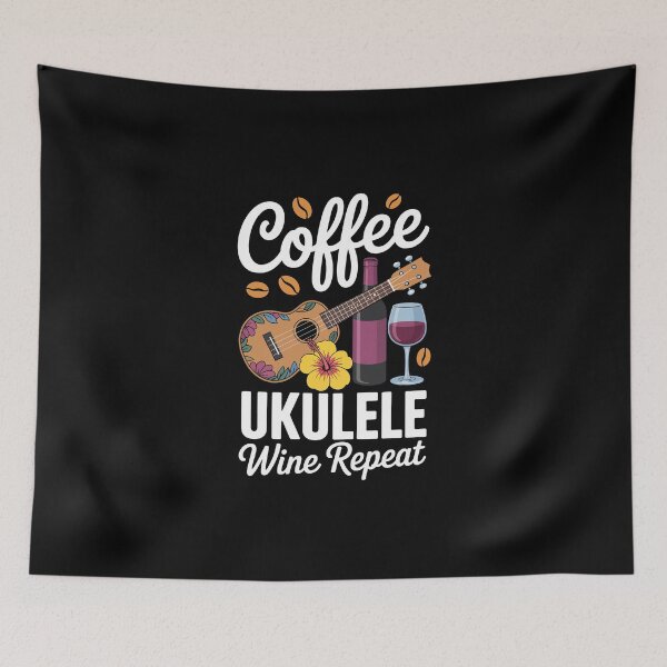 Item preview, Coffee Ukulele Wine Repeat designed and sold by jkrphoto.