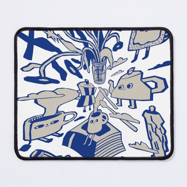 Item preview, Eclectic Coffee Shop Doodle Illustration with Coffee, Plants, Books and Abstract Characters designed and sold by maewjpho.