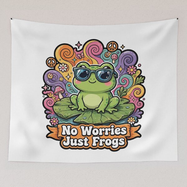 Item preview, No Worries Just Frogs Funny Frog designed and sold by MADE BY MAHMOUD.