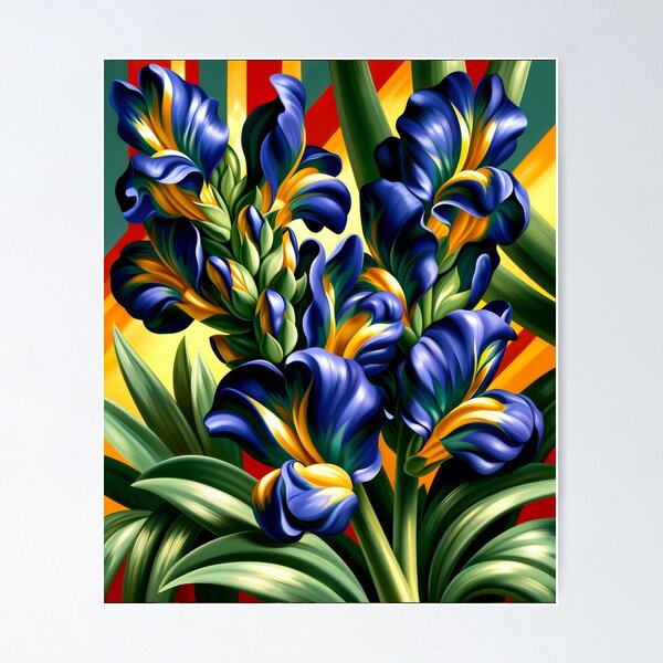 Item preview, Wall Art - Postcard - Vibrant Iris Geometry designed and sold by ForeverPrintsOK.