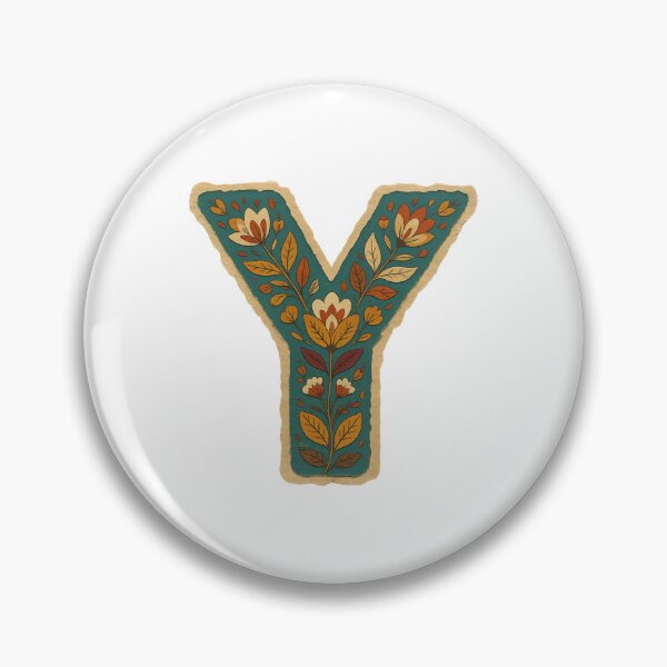 Item preview, Teal Mustard Terracotta Floral Monogram Letter Y designed and sold by ITCHAWAWAA.