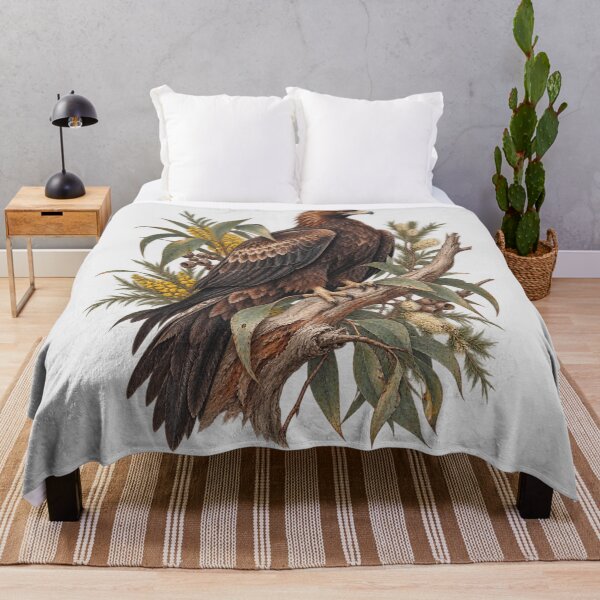 Item preview, Wedge-tailed Eagle Australia's Largest Bird of Prey Vintage Aussie Eagle with Wattle Art designed and sold by Yellowriversss.