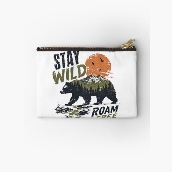 Item preview, Stay Wild Roam Free Wilderness Explorer Outdoor Adventure Bear Mountains designed and sold by SkeletonsDanger.