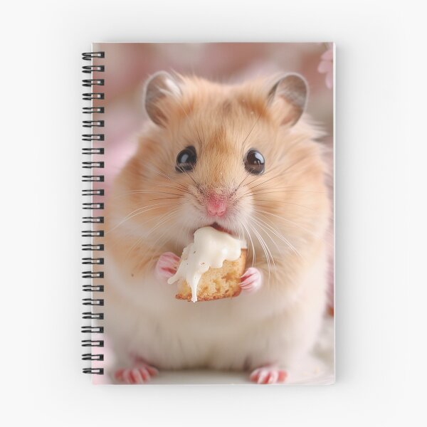 Item preview, Cute Hamster Eating Sweet Dessert - Pink Blossom Cafe designed and sold by cutepid.