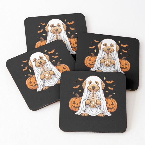 Item preview, Cute Ghost Dog Drinking Boba Halloween Trick Or Treat Pumpkin designed and sold by thefirstbroo.