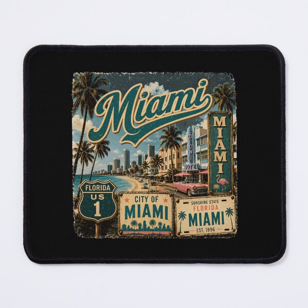 Item preview, Miami Retro Beach City Skyline Palm Trees designed and sold by Maly699.