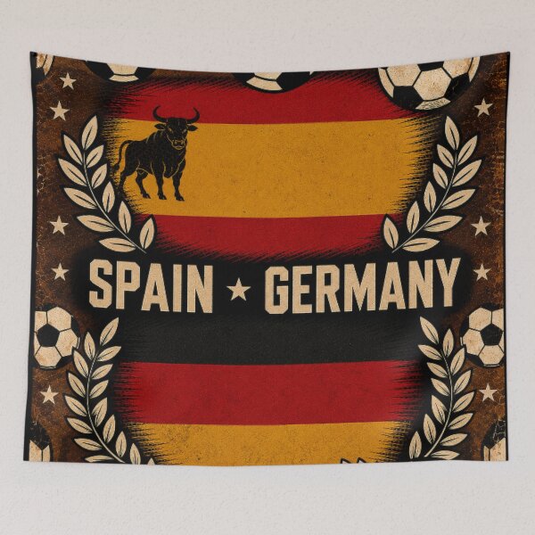 Item preview, Spain vs Germany Retro Football Art Poster designed and sold by Nexus Space.