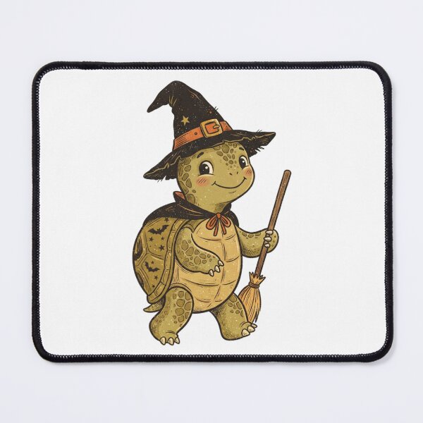 Item preview, Spooky Magical Turtle with Witch Hat and Broom - Woodland Halloween designed and sold by SOUFIANE1991.