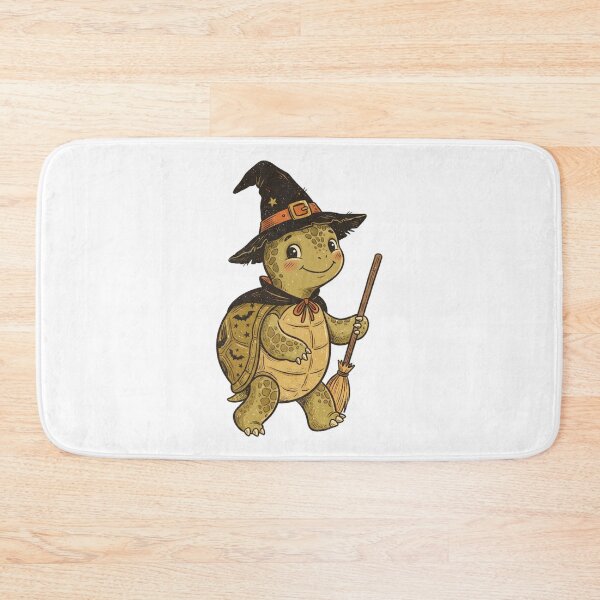 Item preview, Spooky Magical Turtle with Witch Hat and Broom - Woodland Halloween  designed and sold by SOUFIANE1991.