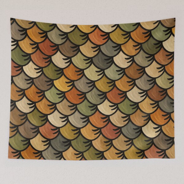 Item preview, Hand Painted Aquatic Scales – Colorful Nature Pattern designed and sold by annenambiro.