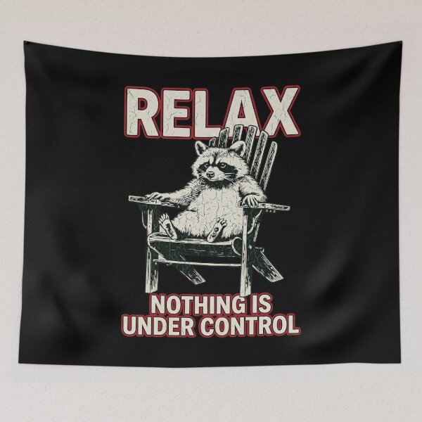 Item preview, Relax Nothing Is Under Control Funny Raccoon Vintage Distressed designed and sold by DreamPetal.