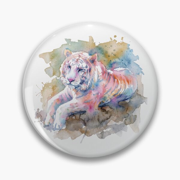 Item preview, White Tiger Watercolor, Full Body designed and sold by caracatita75.
