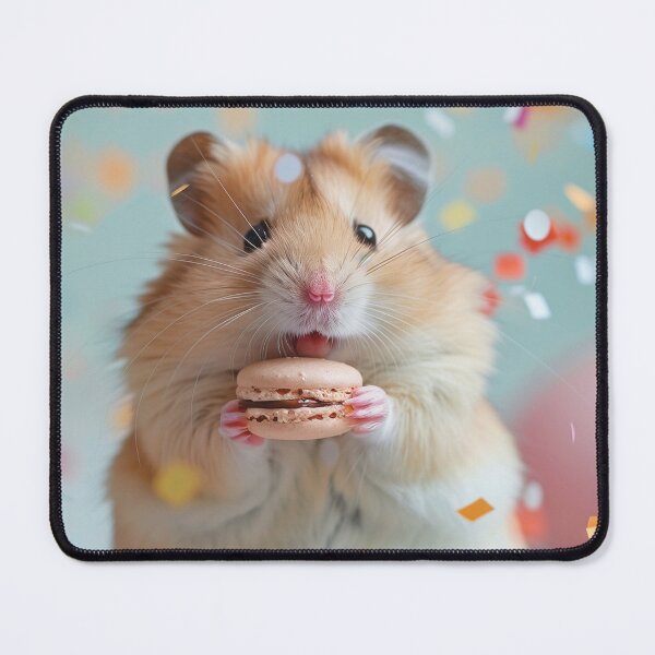 Item preview, Cute Hamster Eating French Macaron - Sweet Party Time designed and sold by cutepid.