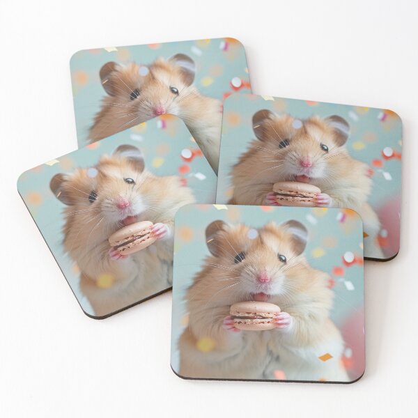 Item preview, Cute Hamster Eating French Macaron - Sweet Party Time designed and sold by cutepid.