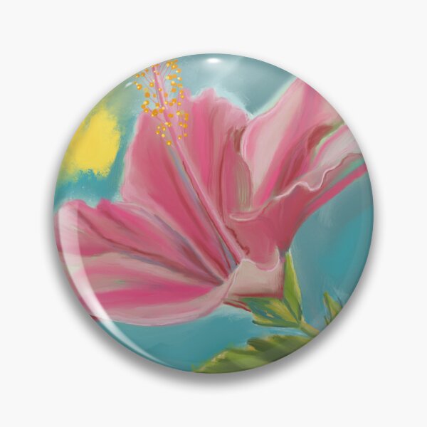 Item preview, Pink Hibiscus Painting in Bold Acrylics designed and sold by Jennifer Margrave-Garcia.
