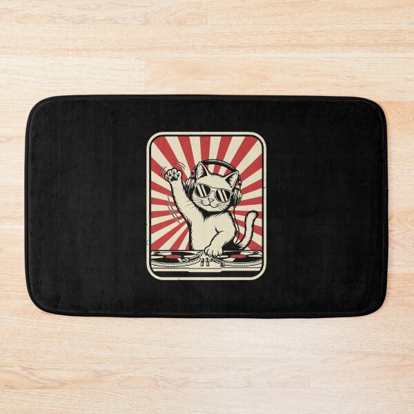 Item preview, Cat DJ Music Lover Feline Turntables Headphones designed and sold by PopStars1993.