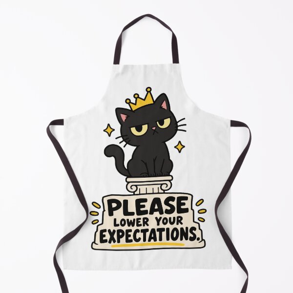 Item preview, Lower Your Expectations – Black Cat King with Crown designed and sold by MewMade.