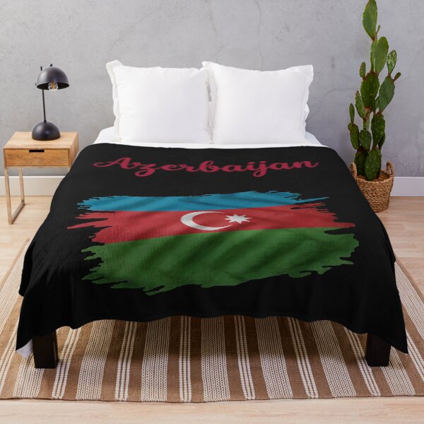 Artikelvorschau, Azerbaijan Flag Vintage Paint Brush Country Travel Souvenir entworfen und verkauft von Elbstromstudio.