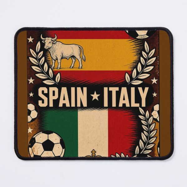 Item preview, Spain vs Italy Retro Football Art Poster designed and sold by Nexus Space.