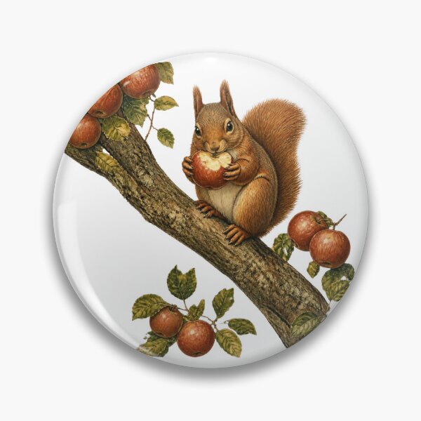 Item preview, Vintage Rustic Squirrel & Apple Orchard Nature Print designed and sold by El-RoiDesigns.