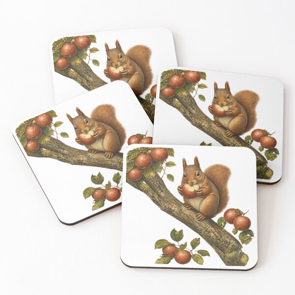 Item preview, Vintage Rustic Squirrel & Apple Orchard Nature Print designed and sold by El-RoiDesigns.