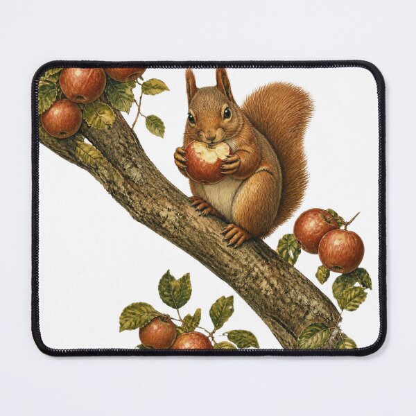Item preview, Vintage Rustic Squirrel & Apple Orchard Nature Print designed and sold by El-RoiDesigns.