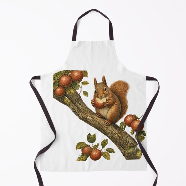 Item preview, Vintage Rustic Squirrel & Apple Orchard Nature Print designed and sold by El-RoiDesigns.