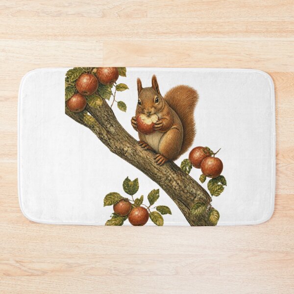 Item preview, Vintage Rustic Squirrel & Apple Orchard Nature Print designed and sold by El-RoiDesigns.